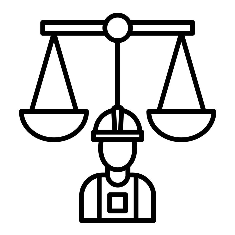 Balanza de la justicia sobre un trabajador
