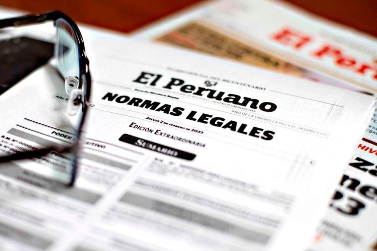 Diario El Peruano en la sección de normas legales